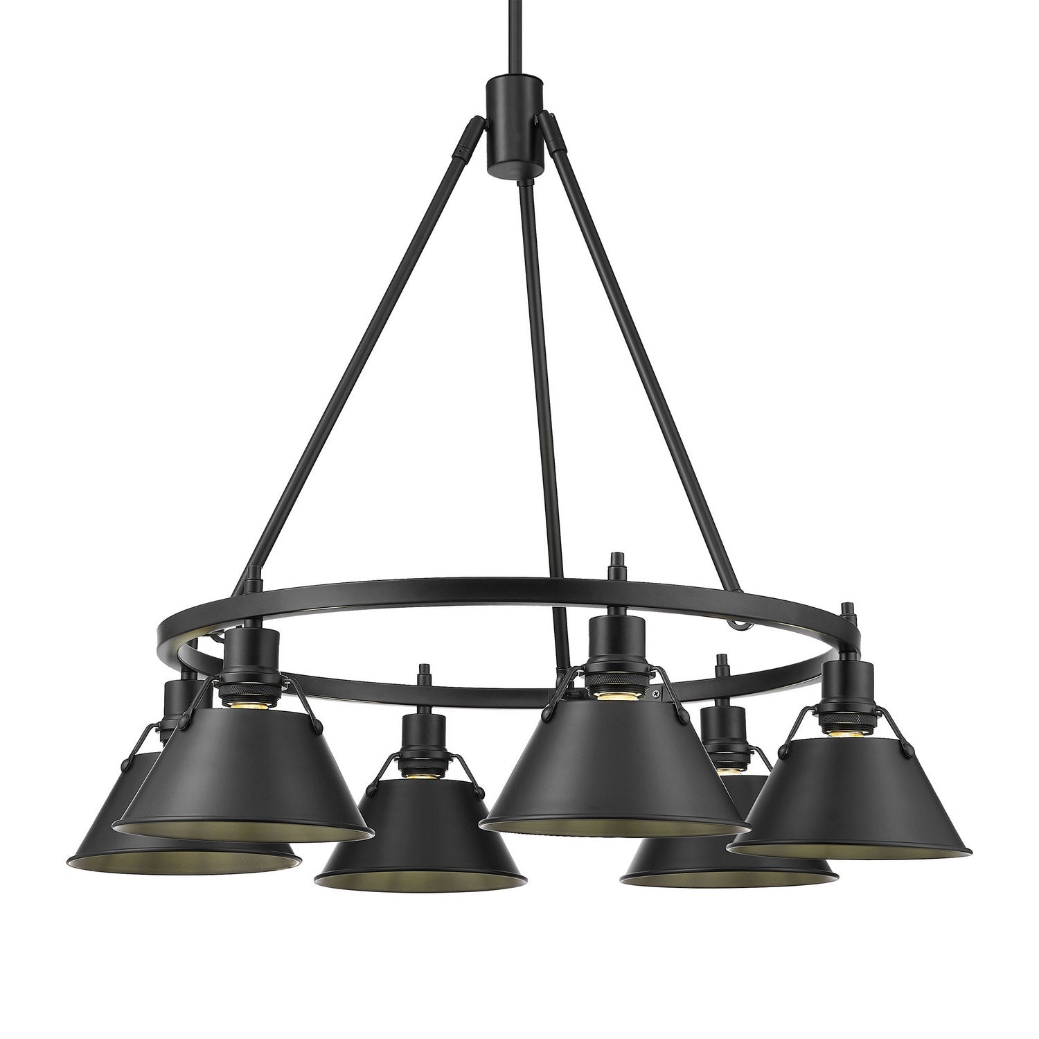 Golden - 3306-6 BLK-BLK - Six Light Chandelier - Orwell - Matte Black