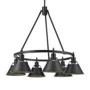 Golden - 3306-6 BLK-BLK - Six Light Chandelier - Orwell - Matte Black