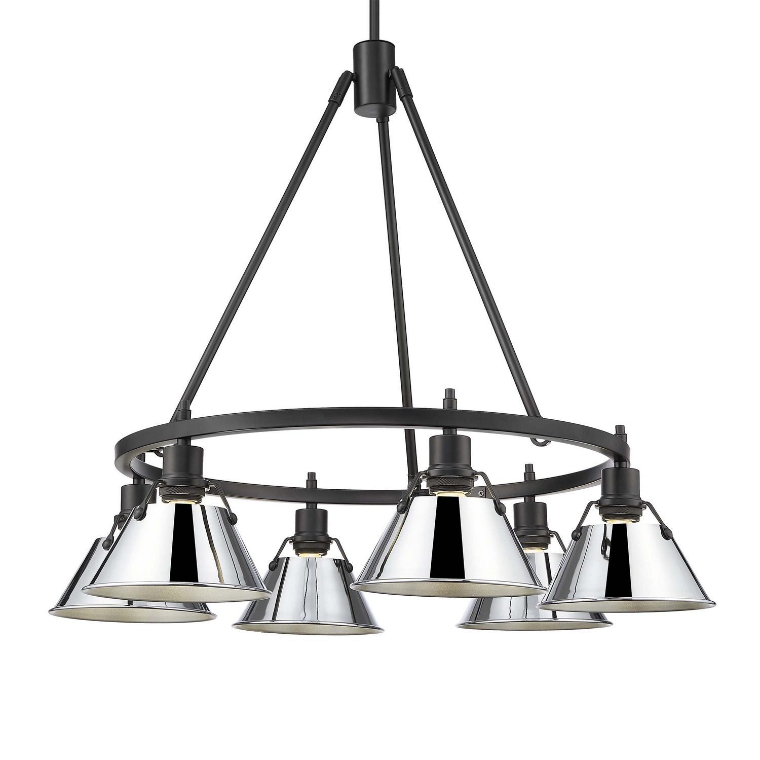 Golden - 3306-6 BLK-CH - Six Light Chandelier - Orwell - Matte Black