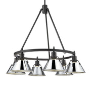 Golden - 3306-6 BLK-CH - Six Light Chandelier - Orwell - Matte Black