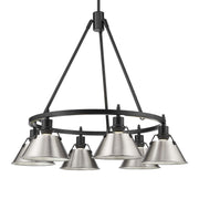Golden - 3306-6 BLK-PW - Six Light Chandelier - Orwell - Matte Black