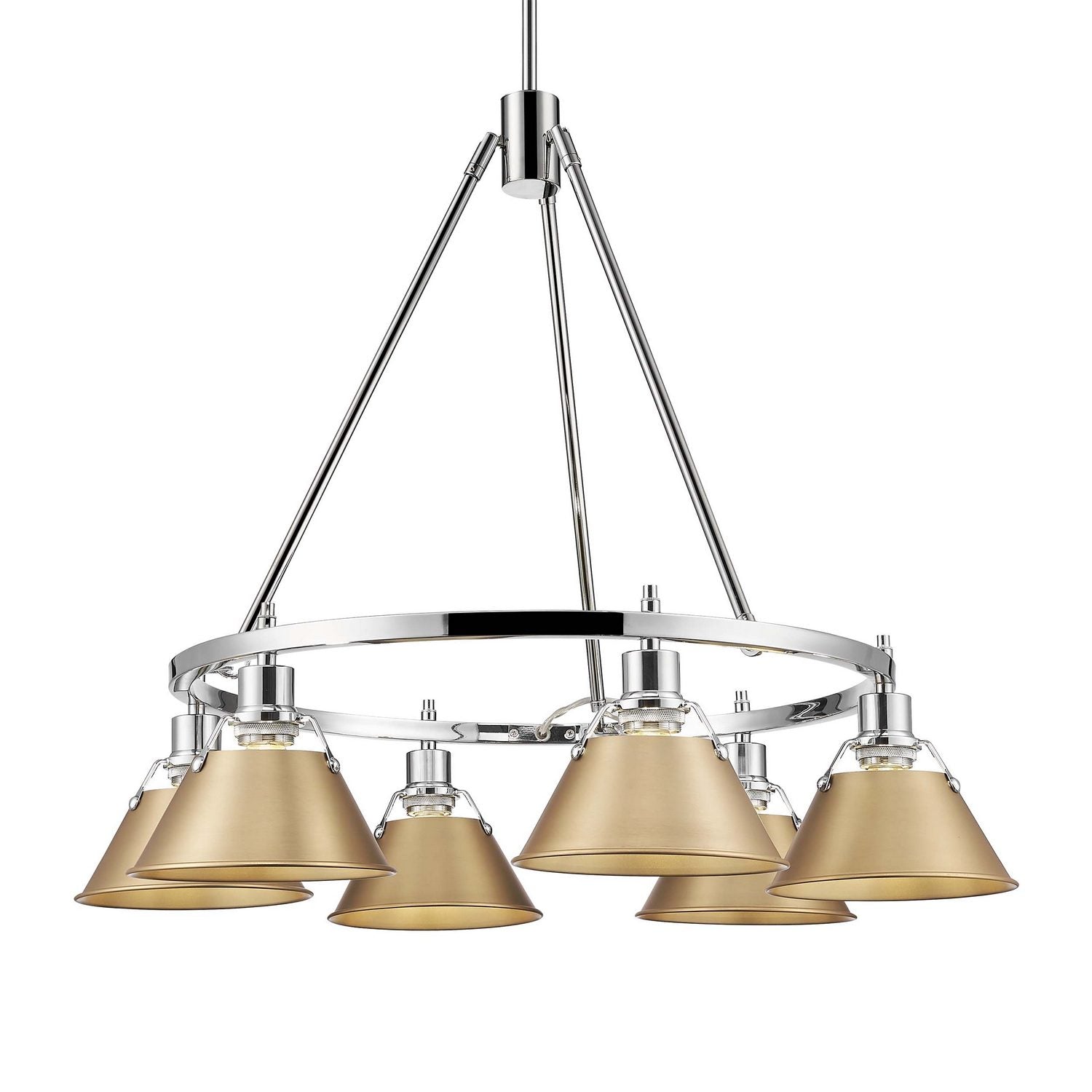 Golden - 3306-6 CH-BCB - Six Light Chandelier - Orwell - Chrome