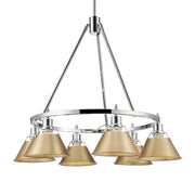 Golden - 3306-6 CH-BCB - Six Light Chandelier - Orwell - Chrome