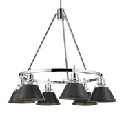 Golden - 3306-6 CH-BLK - Six Light Chandelier - Orwell - Chrome