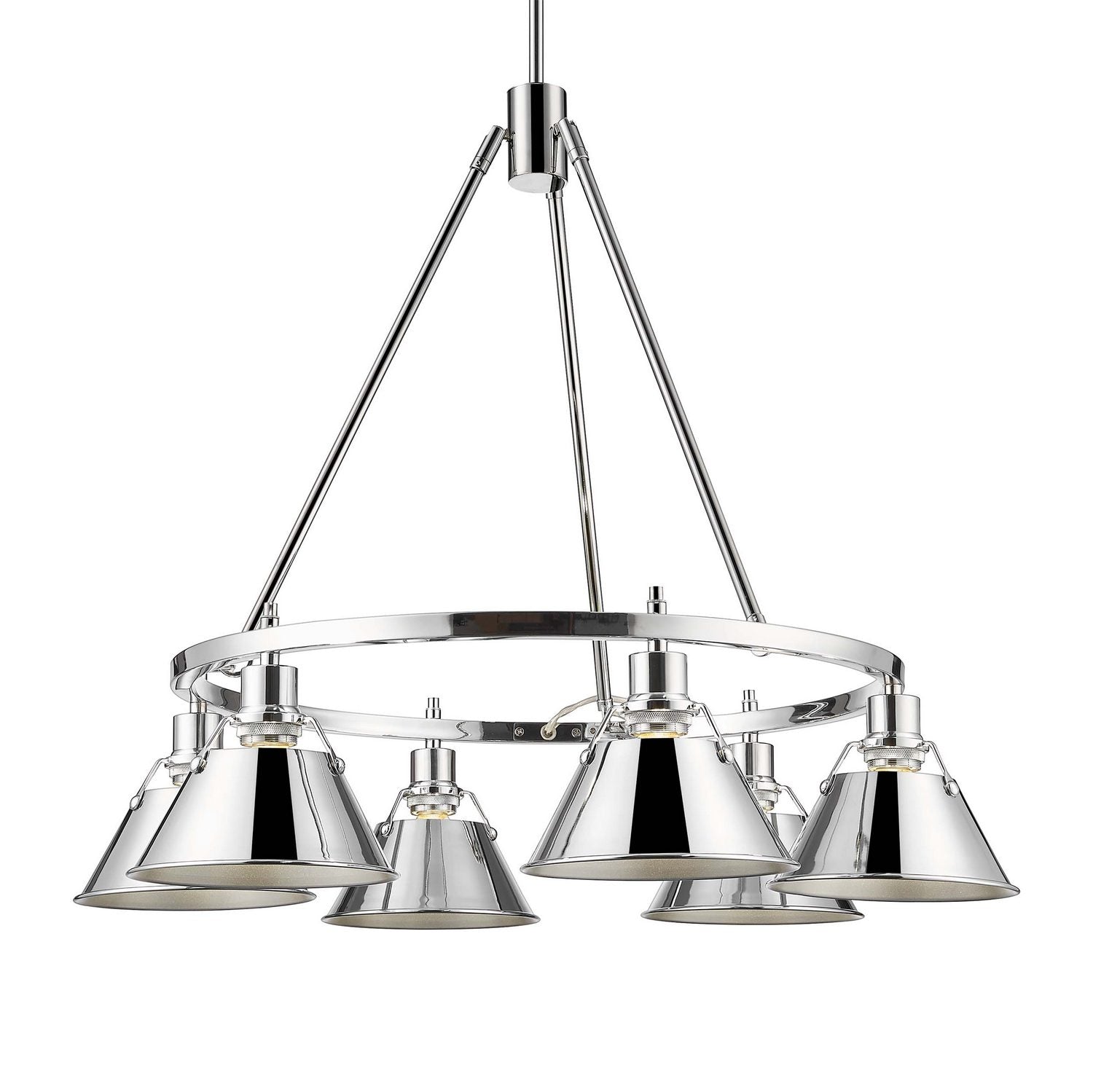 Golden - 3306-6 CH-CH - Six Light Chandelier - Orwell - Chrome