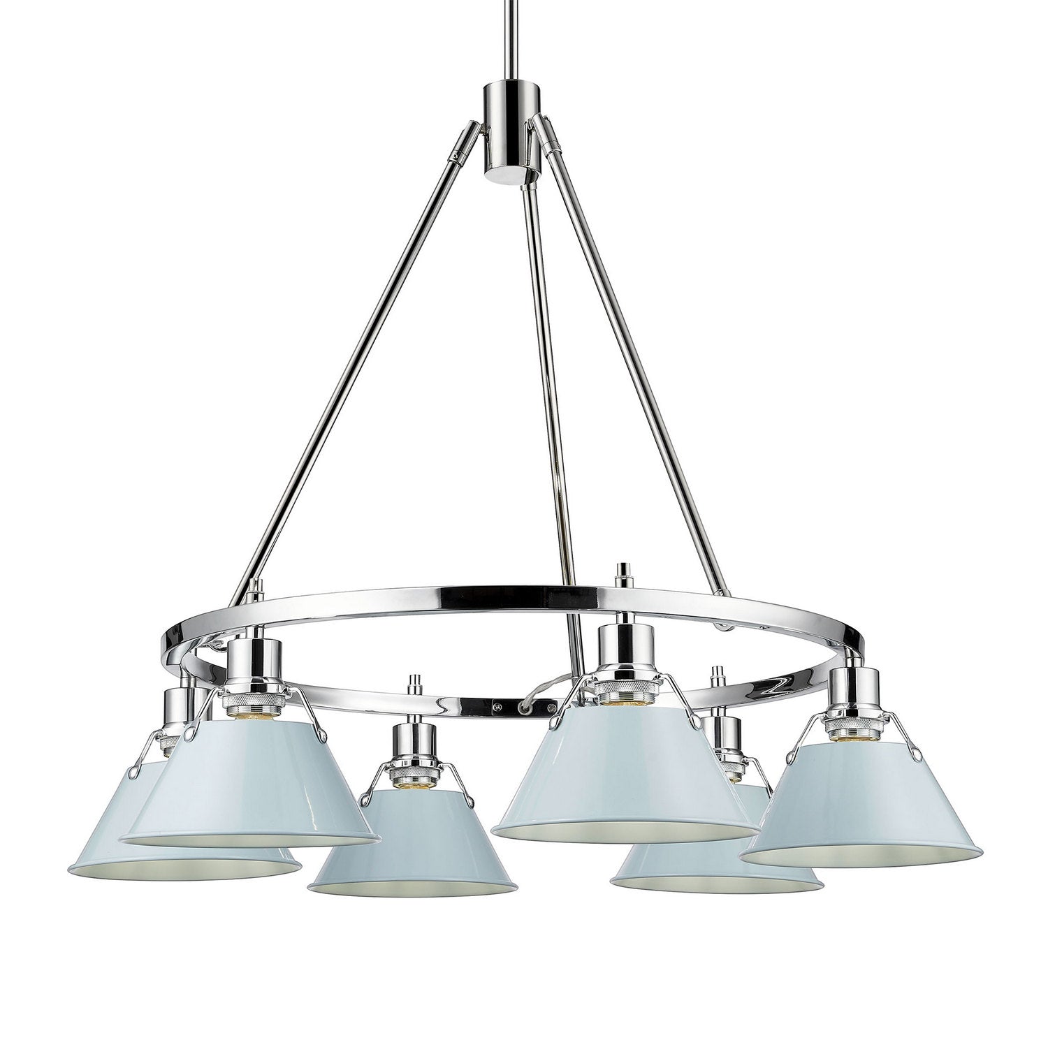 Golden - 3306-6 CH-DB - Six Light Chandelier - Orwell - Chrome