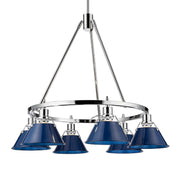 Golden - 3306-6 CH-NVY - Six Light Chandelier - Orwell - Chrome