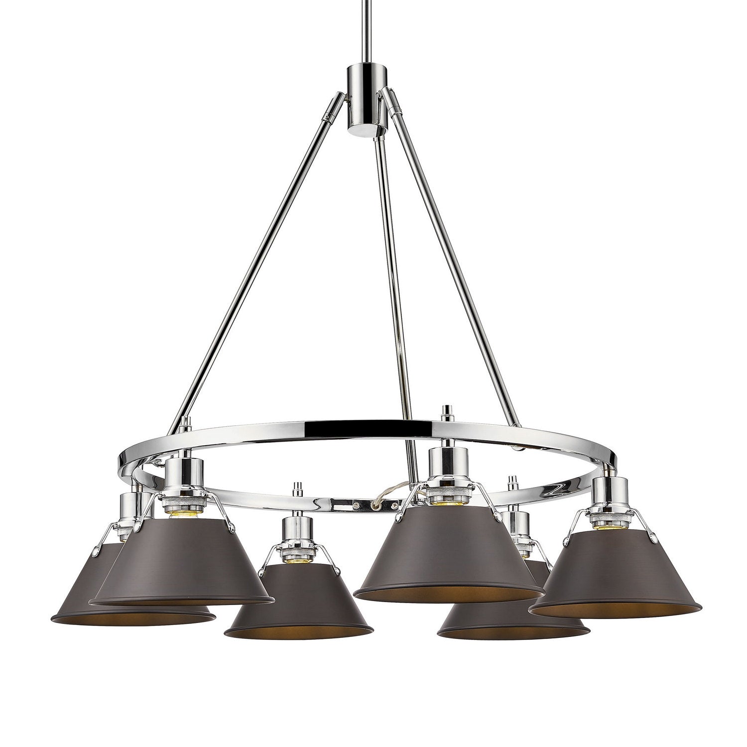 Golden - 3306-6 CH-RBZ - Six Light Chandelier - Orwell - Chrome