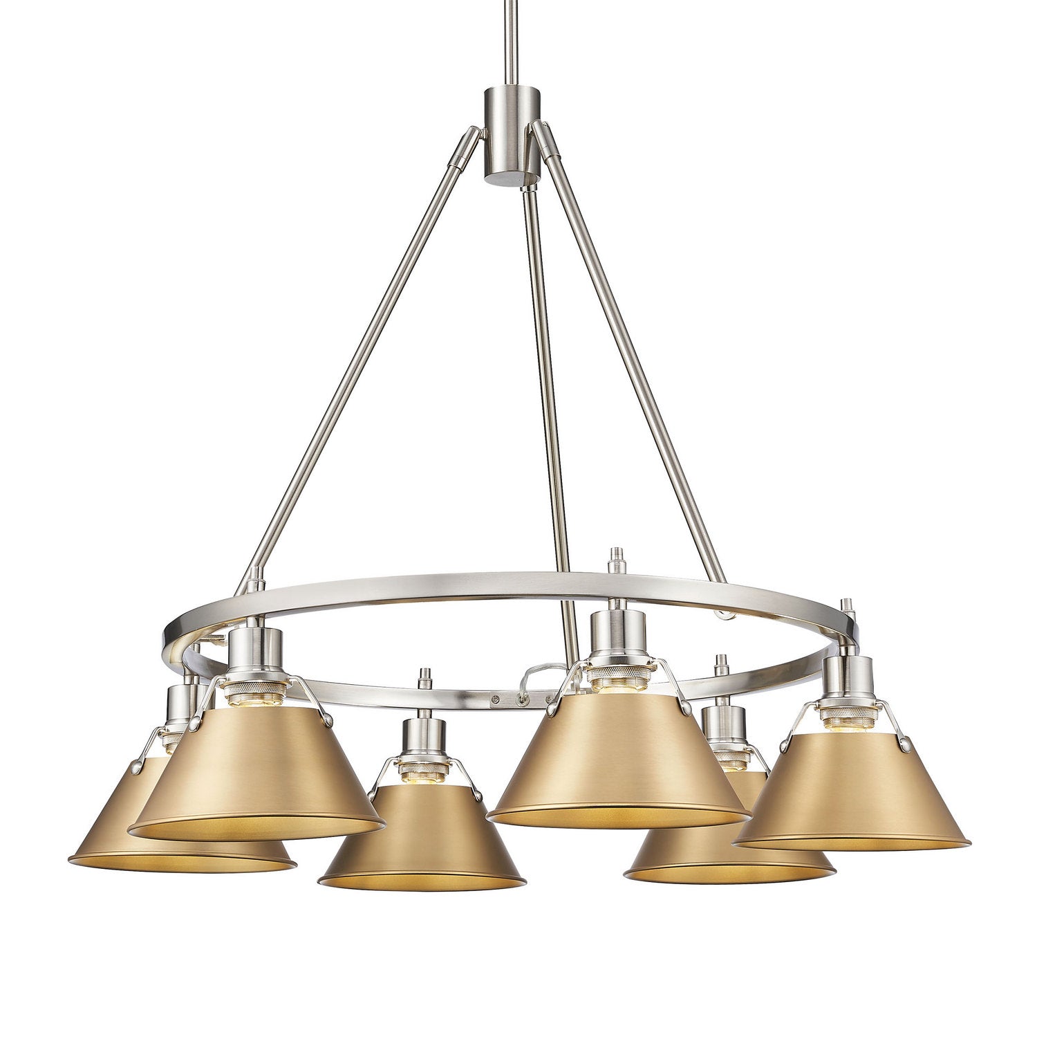 Golden - 3306-6 PW-BCB - Six Light Chandelier - Orwell - Pewter