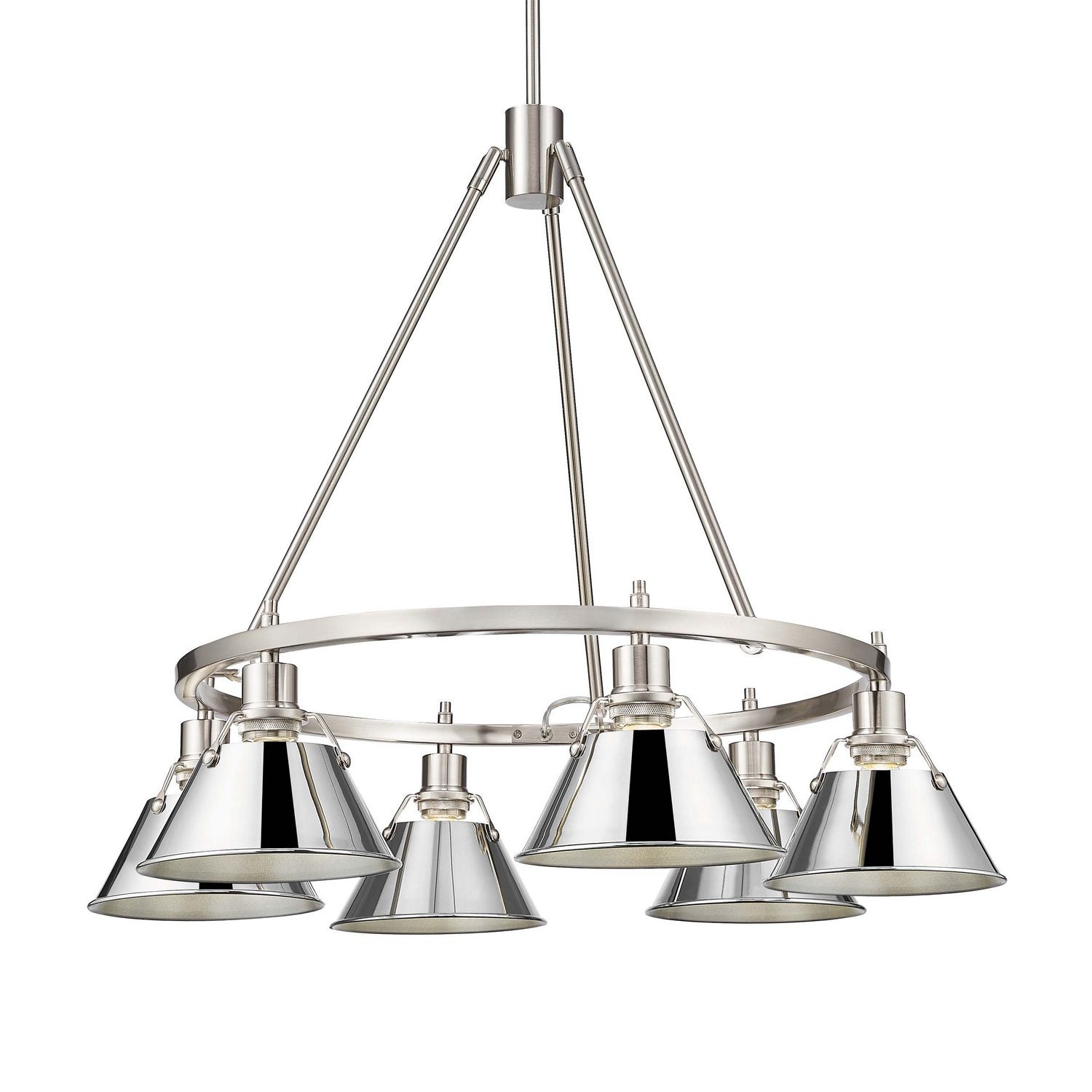 Golden - 3306-6 PW-CH - Six Light Chandelier - Orwell - Pewter