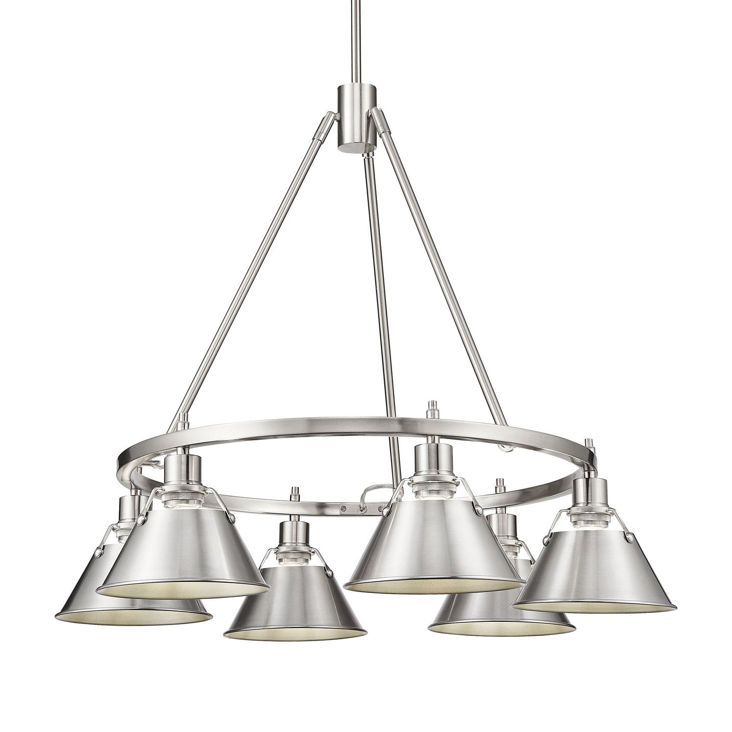 Golden - 3306-6 PW-PW - Six Light Chandelier - Orwell - Pewter