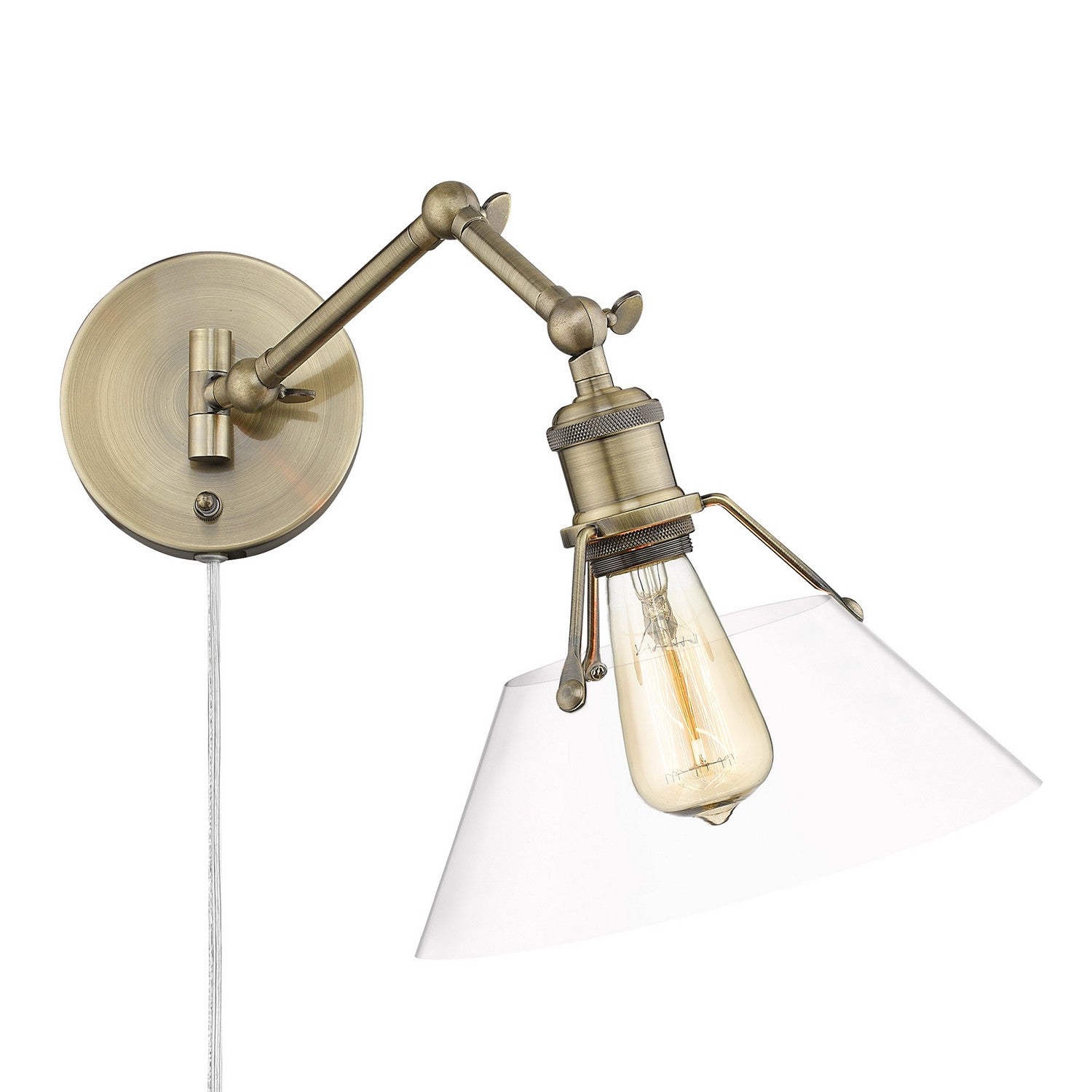 Golden - 3306-A1W AB-CLR - One Light Wall Sconce - Orwell - Aged Brass