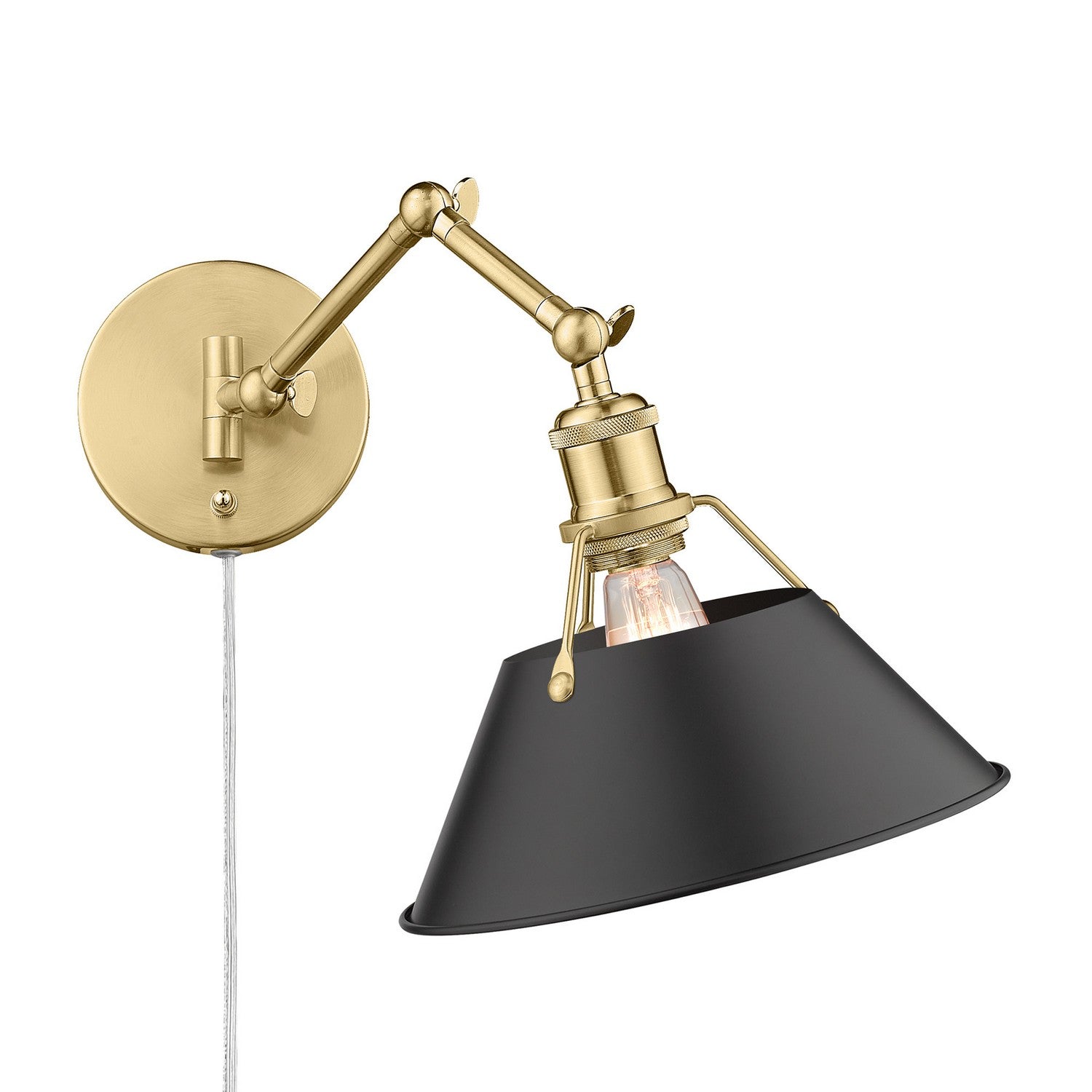 Golden - 3306-A1W BCB-BLK - One Light Wall Sconce - Orwell - Brushed Champagne Brass