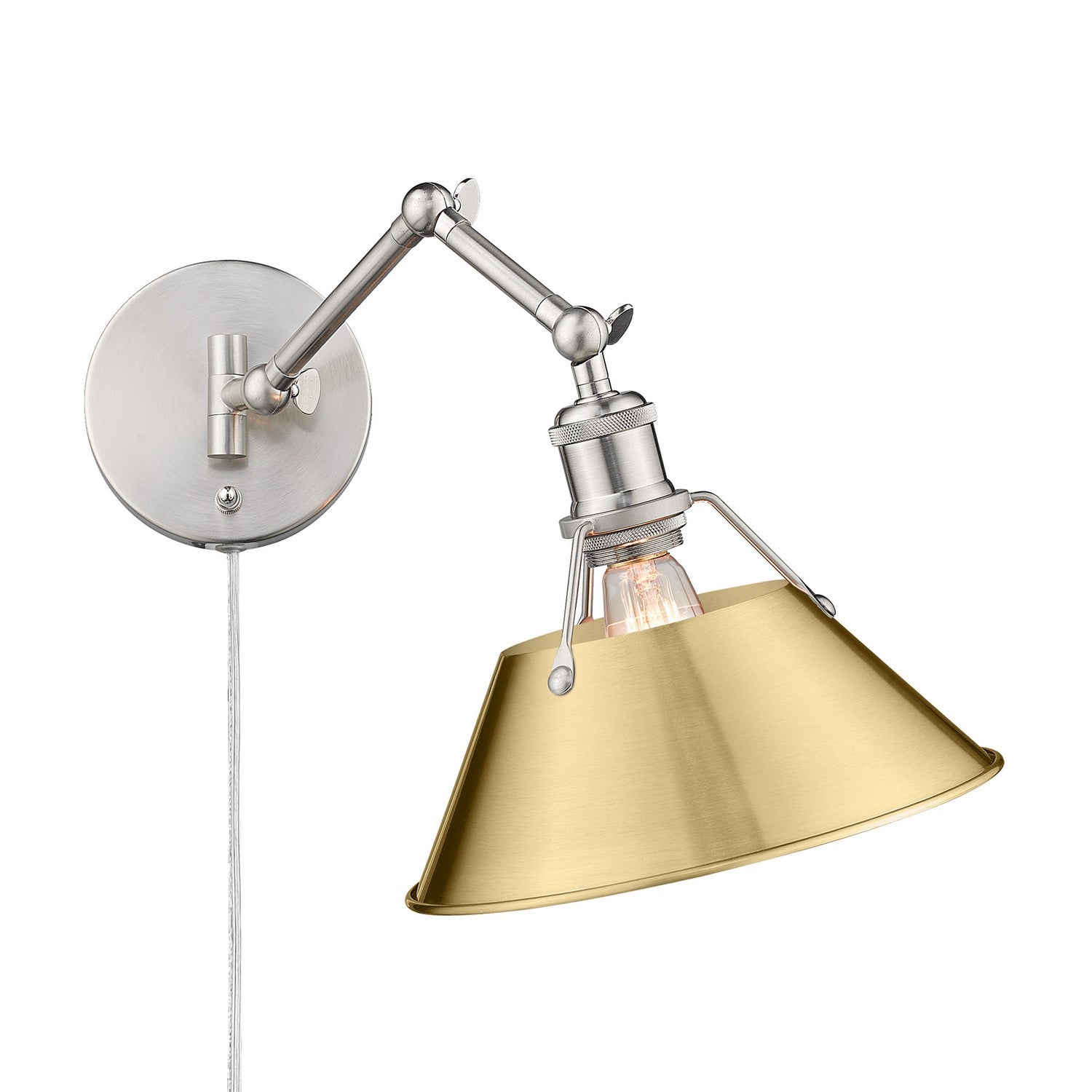 Golden - 3306-A1W PW-BCB - One Light Wall Sconce - Orwell - Pewter