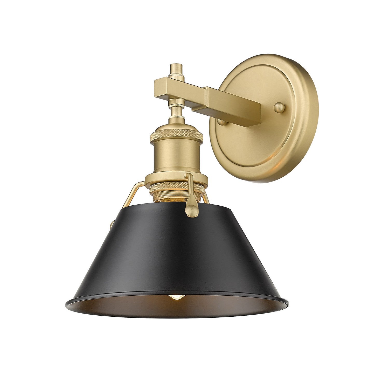 Golden - 3306-BA1 BCB-BLK - One Light Bath Vanity - Orwell - Brushed Champagne Brass