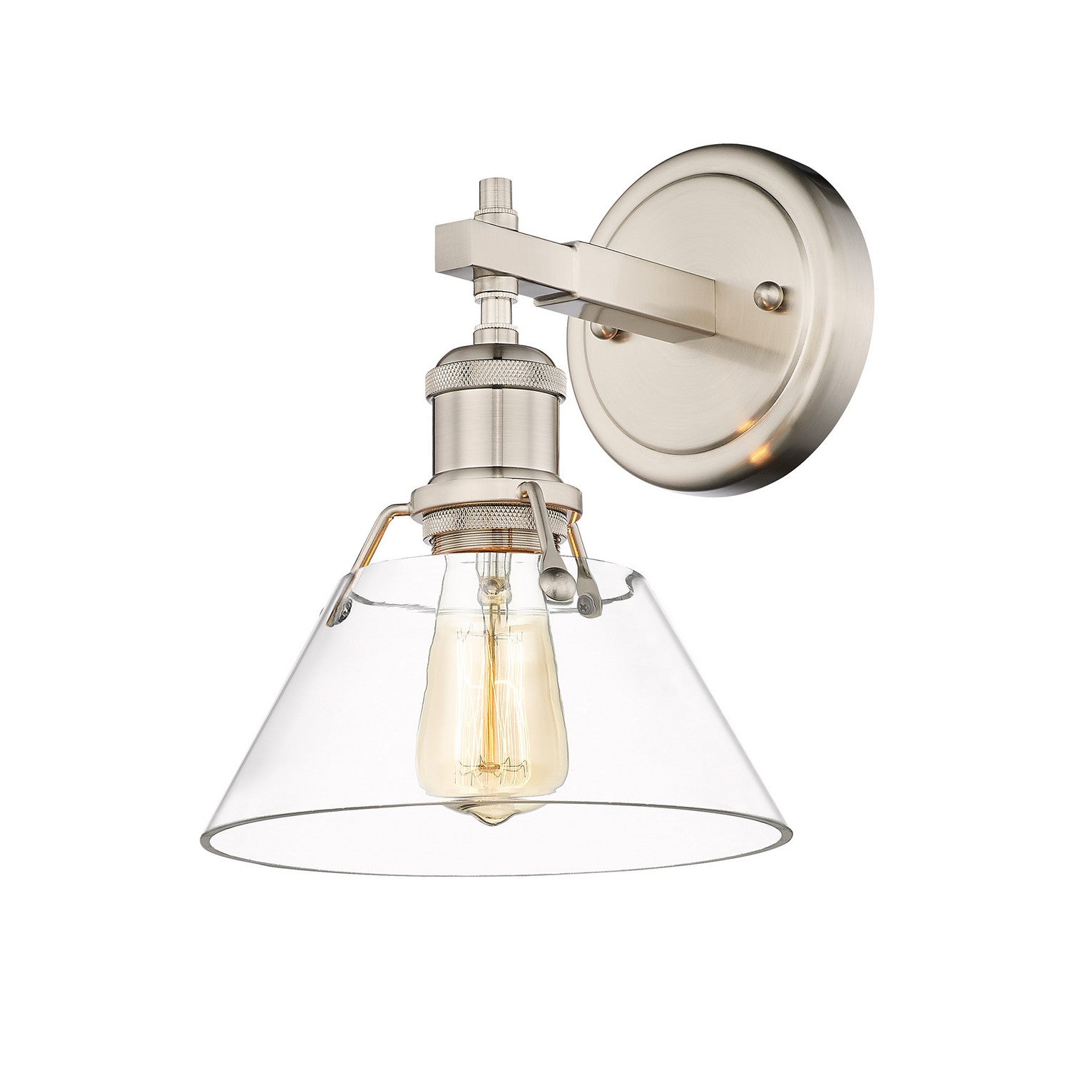 Golden - 3306-BA1 PW-CLR - One Light Bath Vanity - Orwell - Pewter