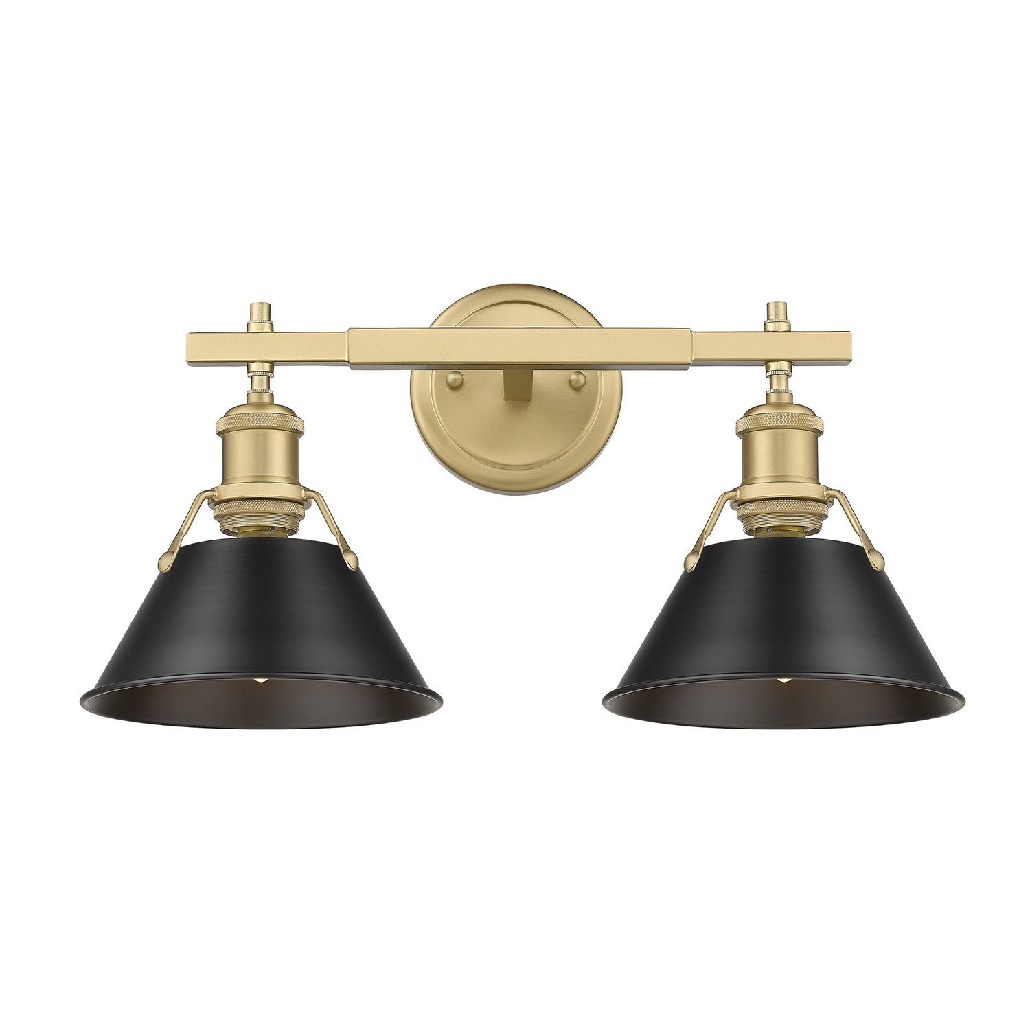 Golden - 3306-BA2 BCB-BLK - Two Light Bath Vanity - Orwell - Brushed Champagne Brass