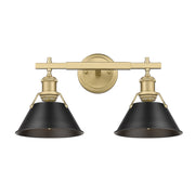 Golden - 3306-BA2 BCB-BLK - Two Light Bath Vanity - Orwell - Brushed Champagne Brass