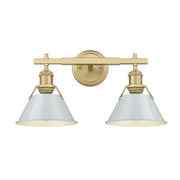 Golden - 3306-BA2 BCB-DB - Two Light Bath Vanity - Orwell - Brushed Champagne Brass