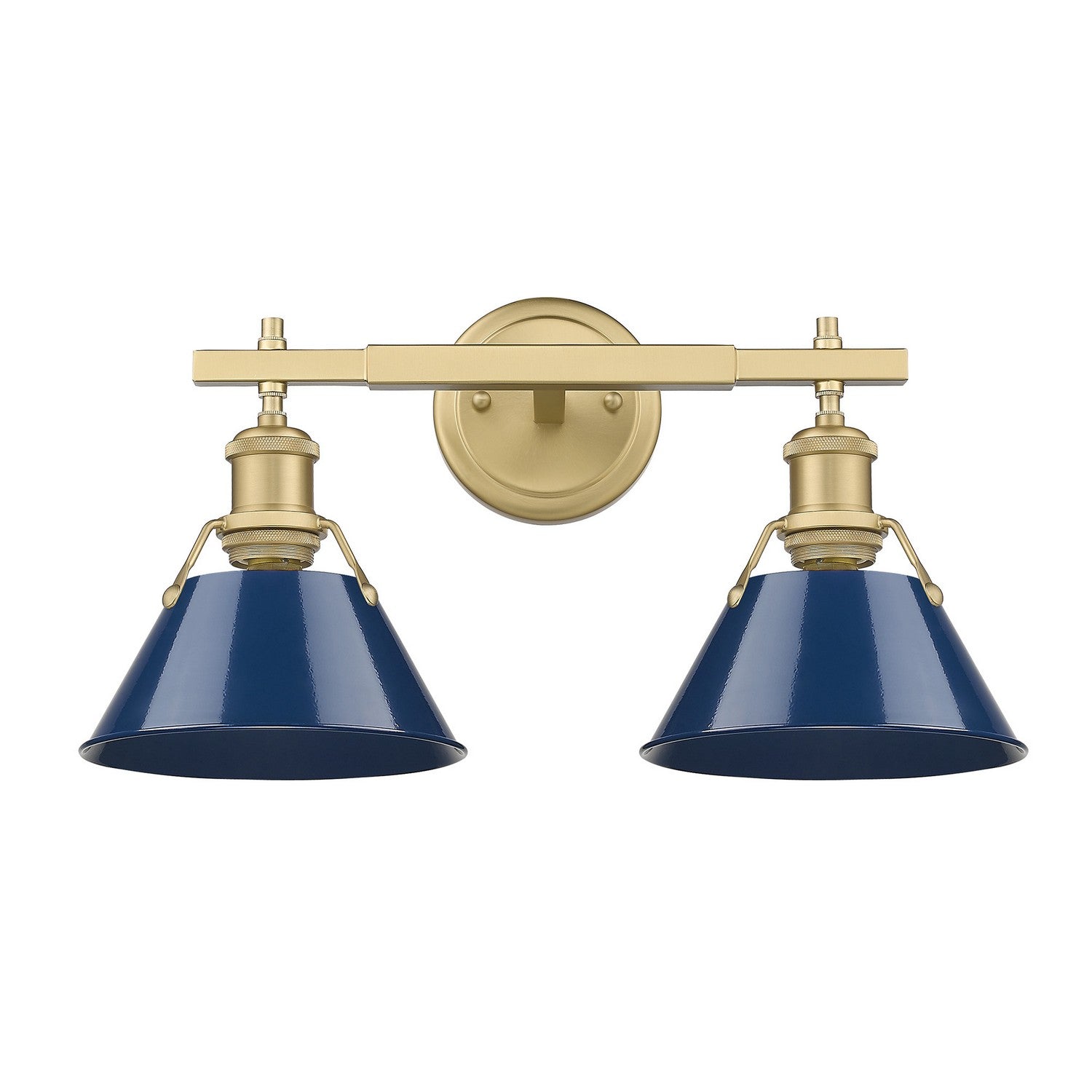 Golden - 3306-BA2 BCB-NVY - Two Light Bath Vanity - Orwell - Brushed Champagne Brass