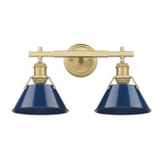 Golden - 3306-BA2 BCB-NVY - Two Light Bath Vanity - Orwell - Brushed Champagne Brass