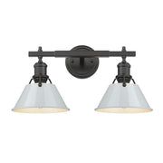 Golden - 3306-BA2 BLK-DB - Two Light Bath Vanity - Orwell - Matte Black
