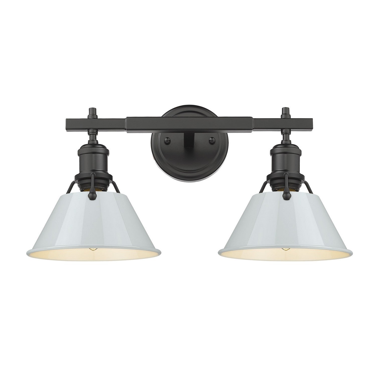 Golden - 3306-BA2 BLK-DB - Two Light Bath Vanity - Orwell - Matte Black