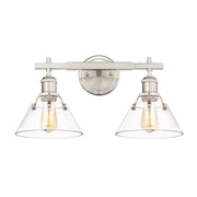 Golden - 3306-BA2 PW-CLR - Two Light Bath Vanity - Orwell - Pewter