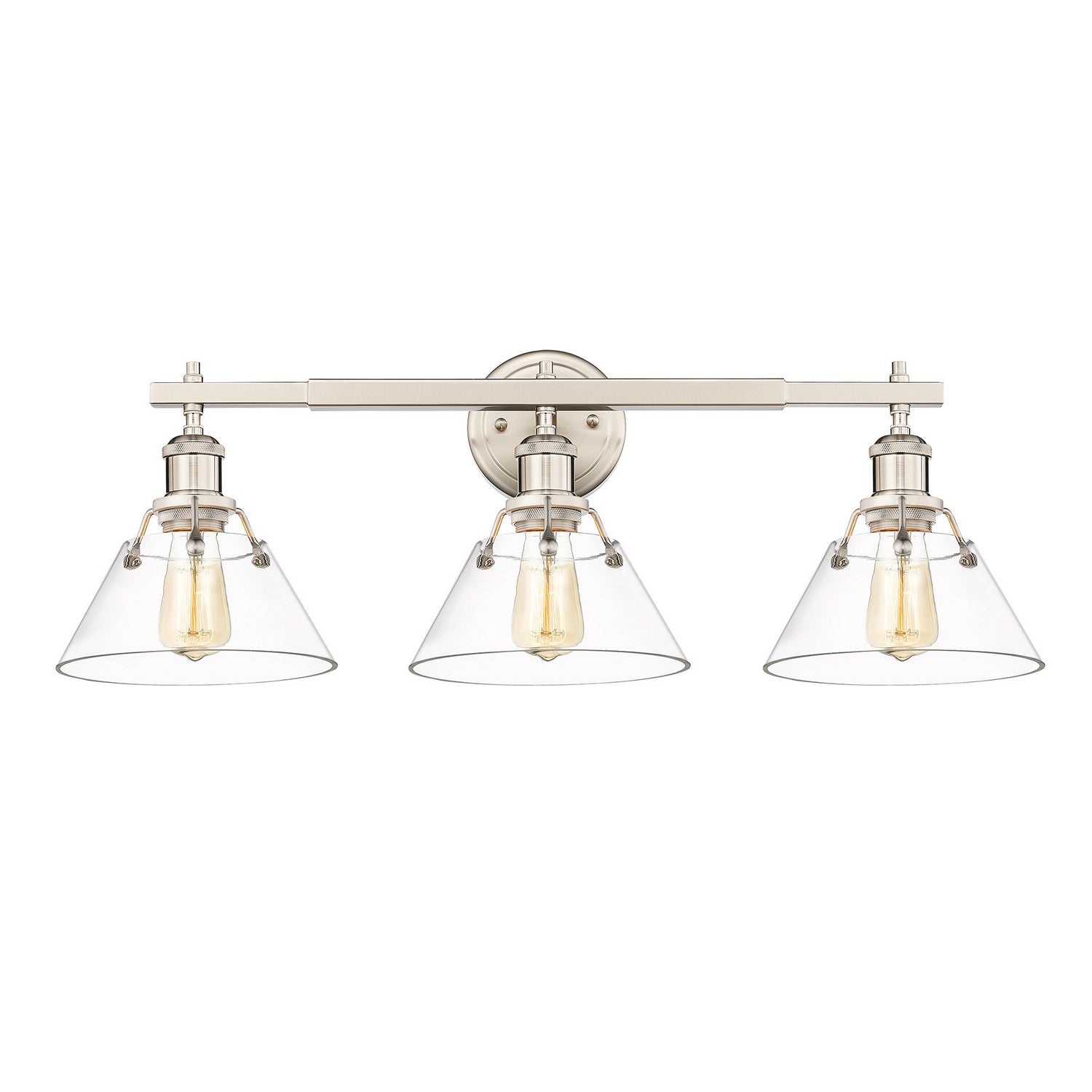 Golden - 3306-BA3 PW-CLR - Three Light Bath Vanity - Orwell - Pewter