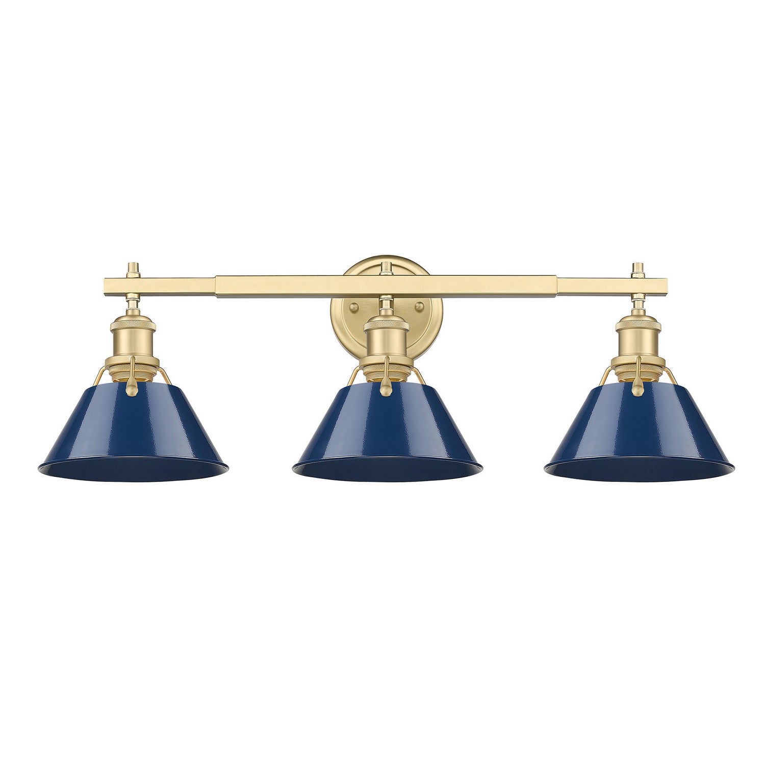 Golden - 3306-BA3 BCB-NVY - Three Light Bath Vanity - Orwell - Brushed Champagne Brass