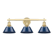 Golden - 3306-BA3 BCB-NVY - Three Light Bath Vanity - Orwell - Brushed Champagne Brass