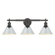 Golden - 3306-BA3 BLK-DB - Three Light Bath Vanity - Orwell - Matte Black