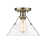 Golden - 3306-FM AB-CLR - One Light Flush Mount - Orwell - Aged Brass