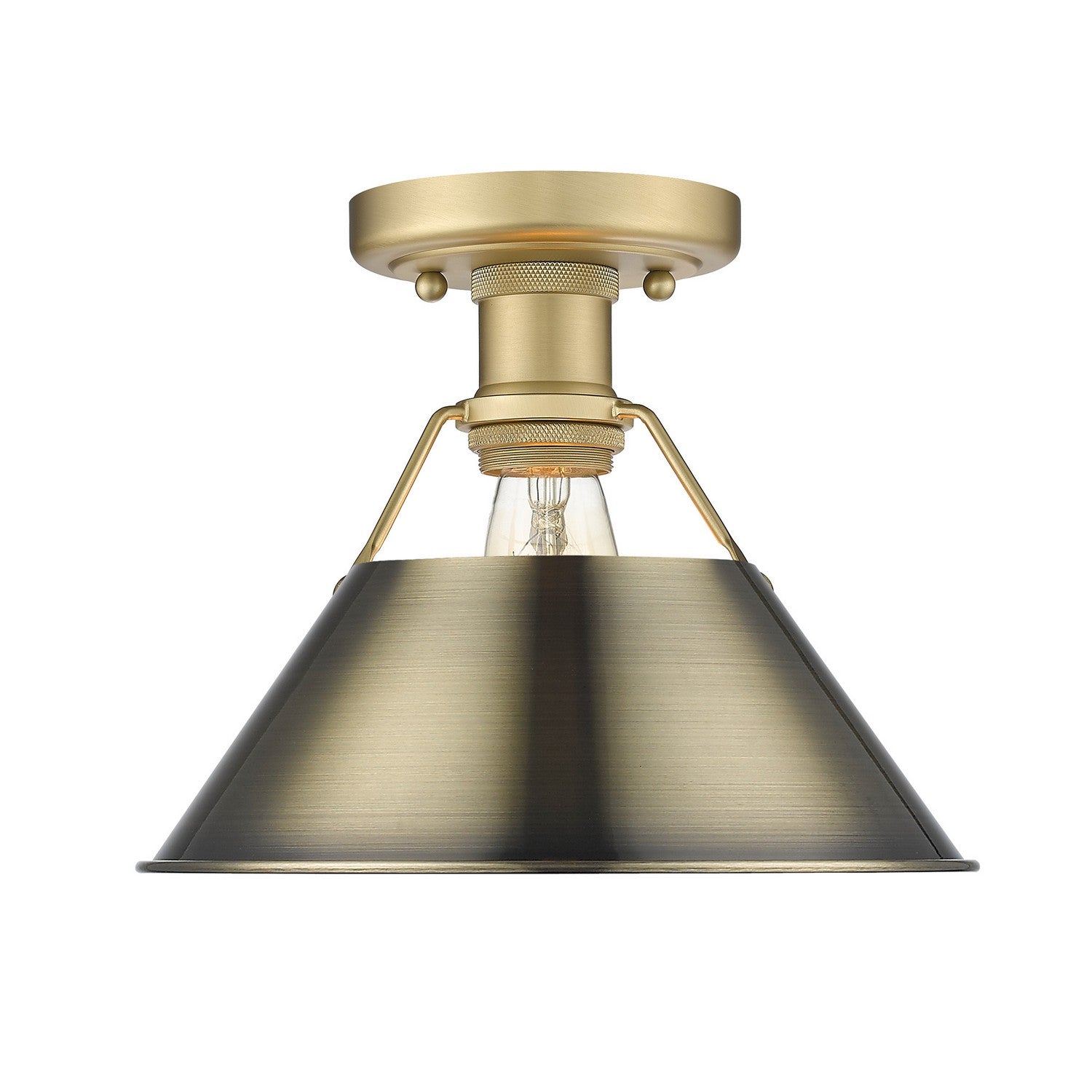Golden - 3306-FM BCB-AB - One Light Flush Mount - Orwell - Brushed Champagne Brass