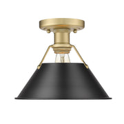 Golden - 3306-FM BCB-BLK - One Light Flush Mount - Orwell - Brushed Champagne Brass