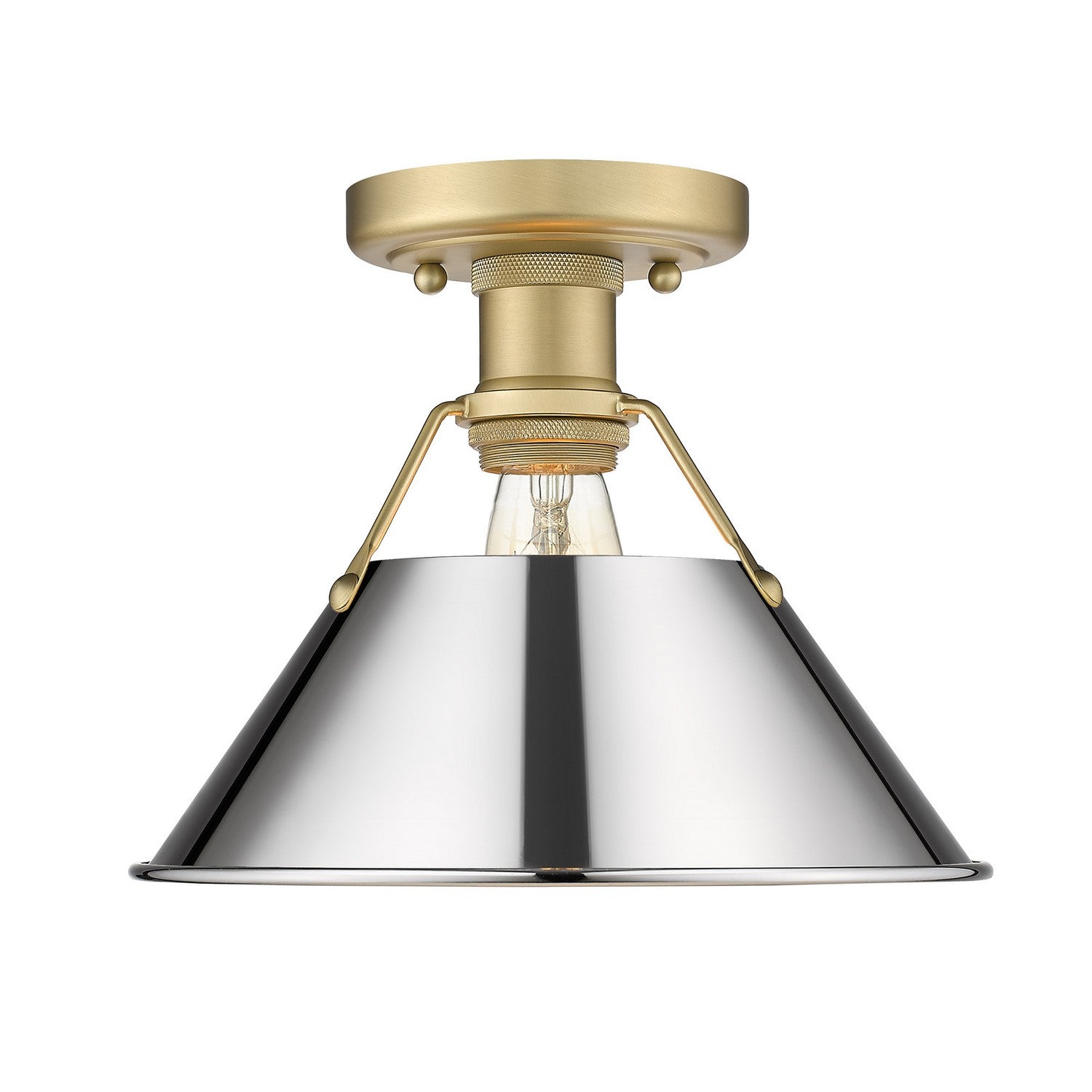 Golden - 3306-FM BCB-CH - One Light Flush Mount - Orwell - Brushed Champagne Brass