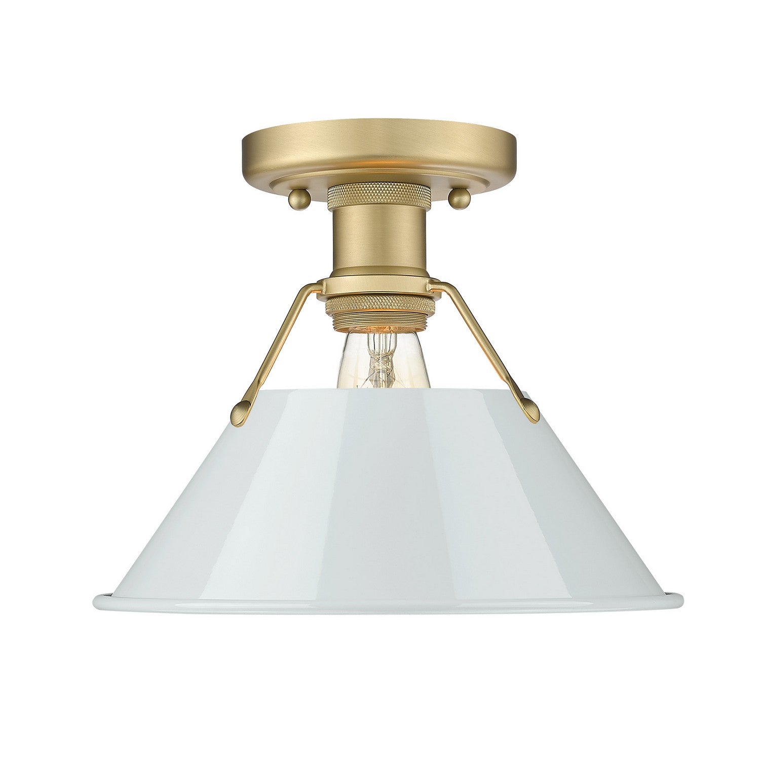 Golden - 3306-FM BCB-DB - One Light Flush Mount - Orwell - Brushed Champagne Brass