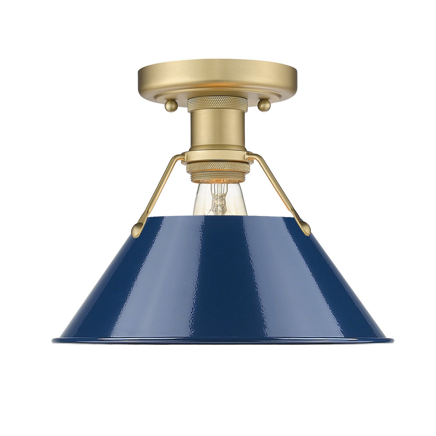 Golden - 3306-FM BCB-NVY - One Light Flush Mount - Orwell - Brushed Champagne Brass