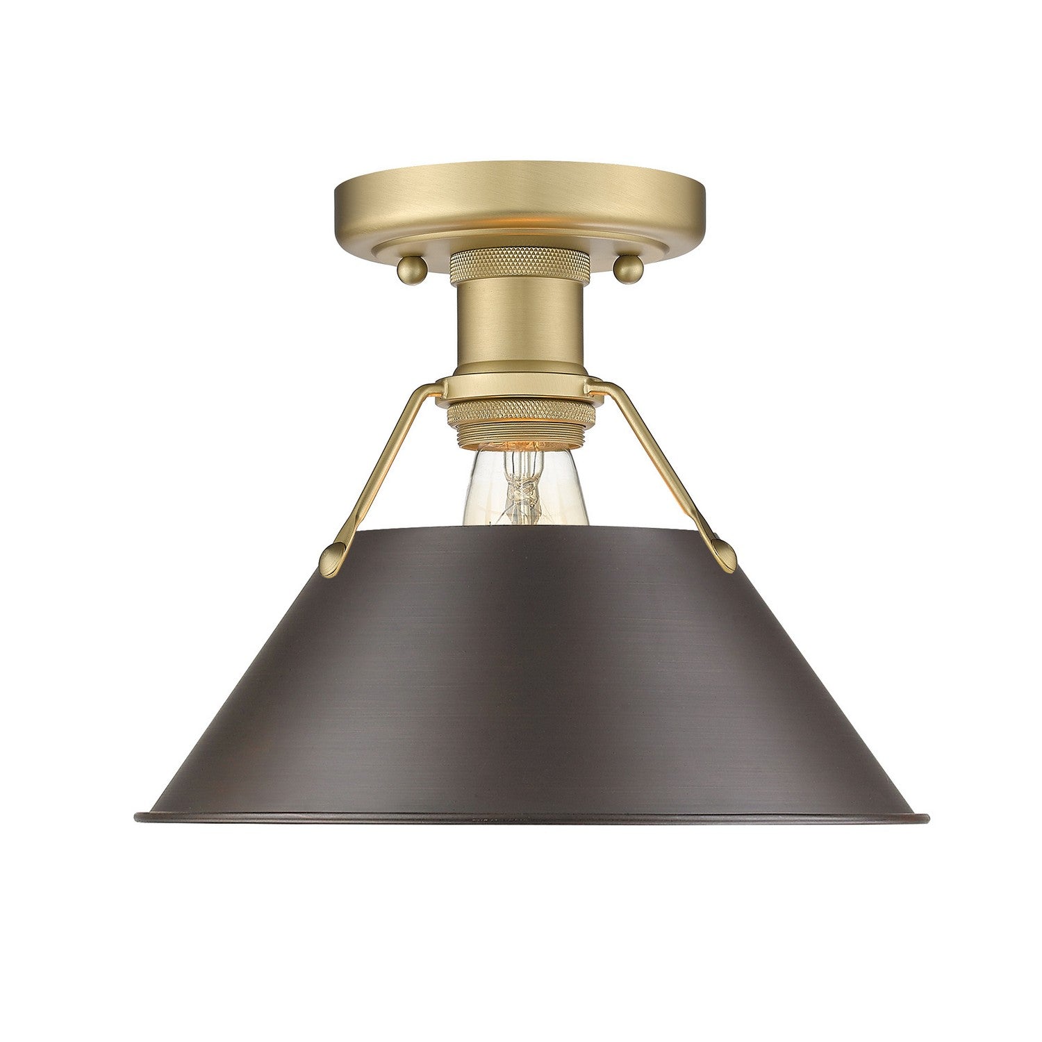 Golden - 3306-FM BCB-RBZ - One Light Flush Mount - Orwell - Brushed Champagne Brass