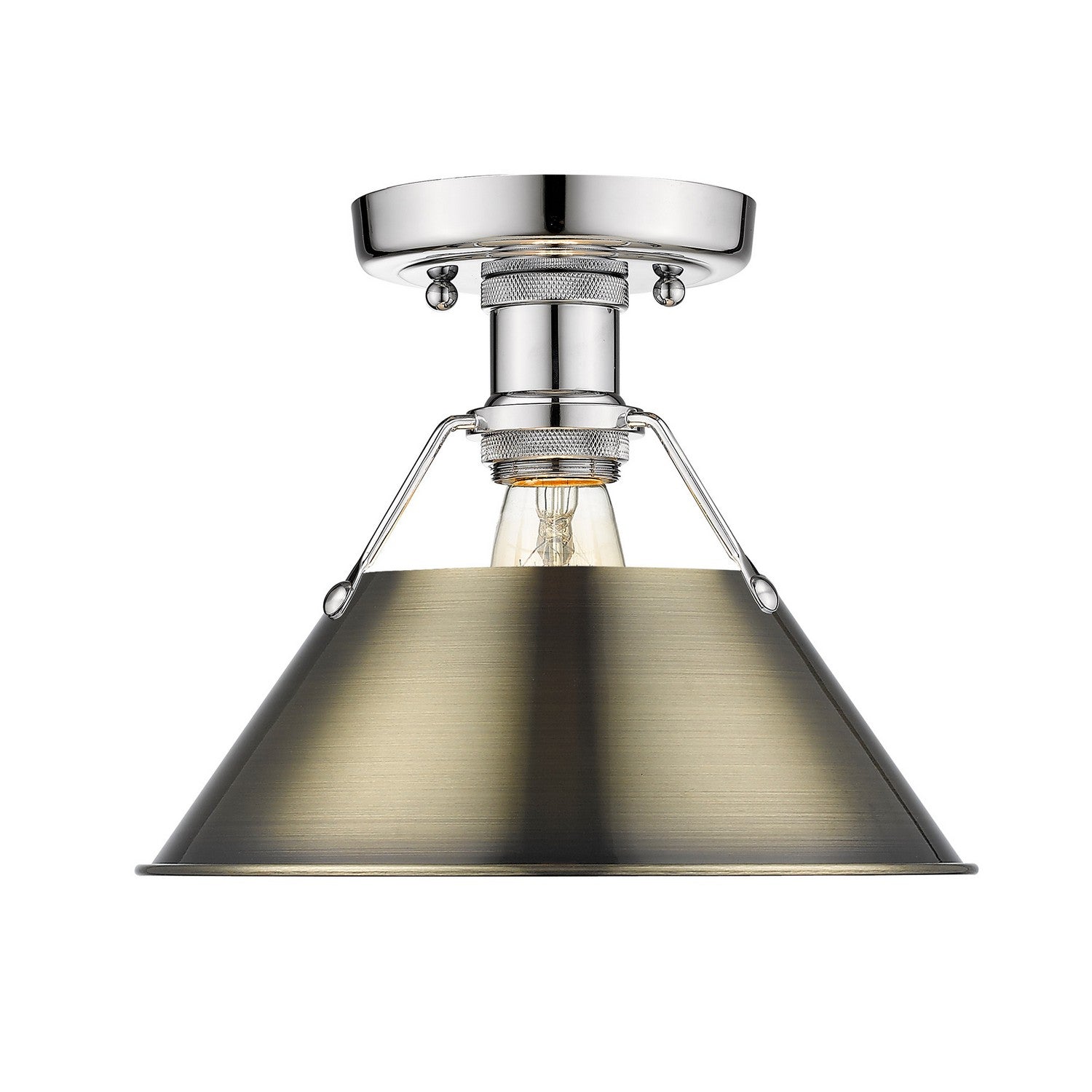 Golden - 3306-FM CH-AB - One Light Flush Mount - Orwell - Chrome