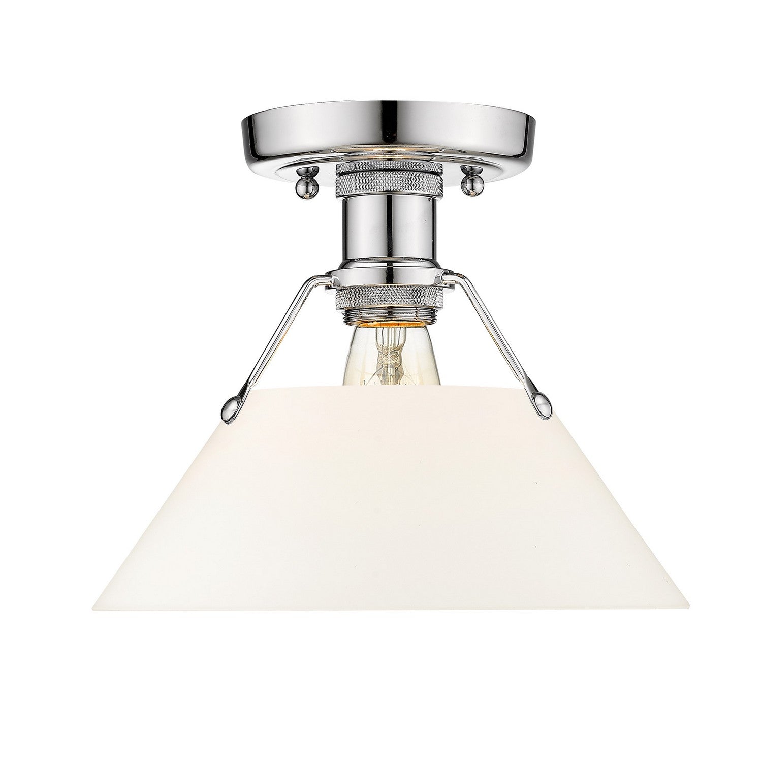 Golden - 3306-FM CH-OP - One Light Flush Mount - Orwell - Chrome