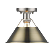 Golden - 3306-FM PW-AB - One Light Flush Mount - Orwell - Pewter