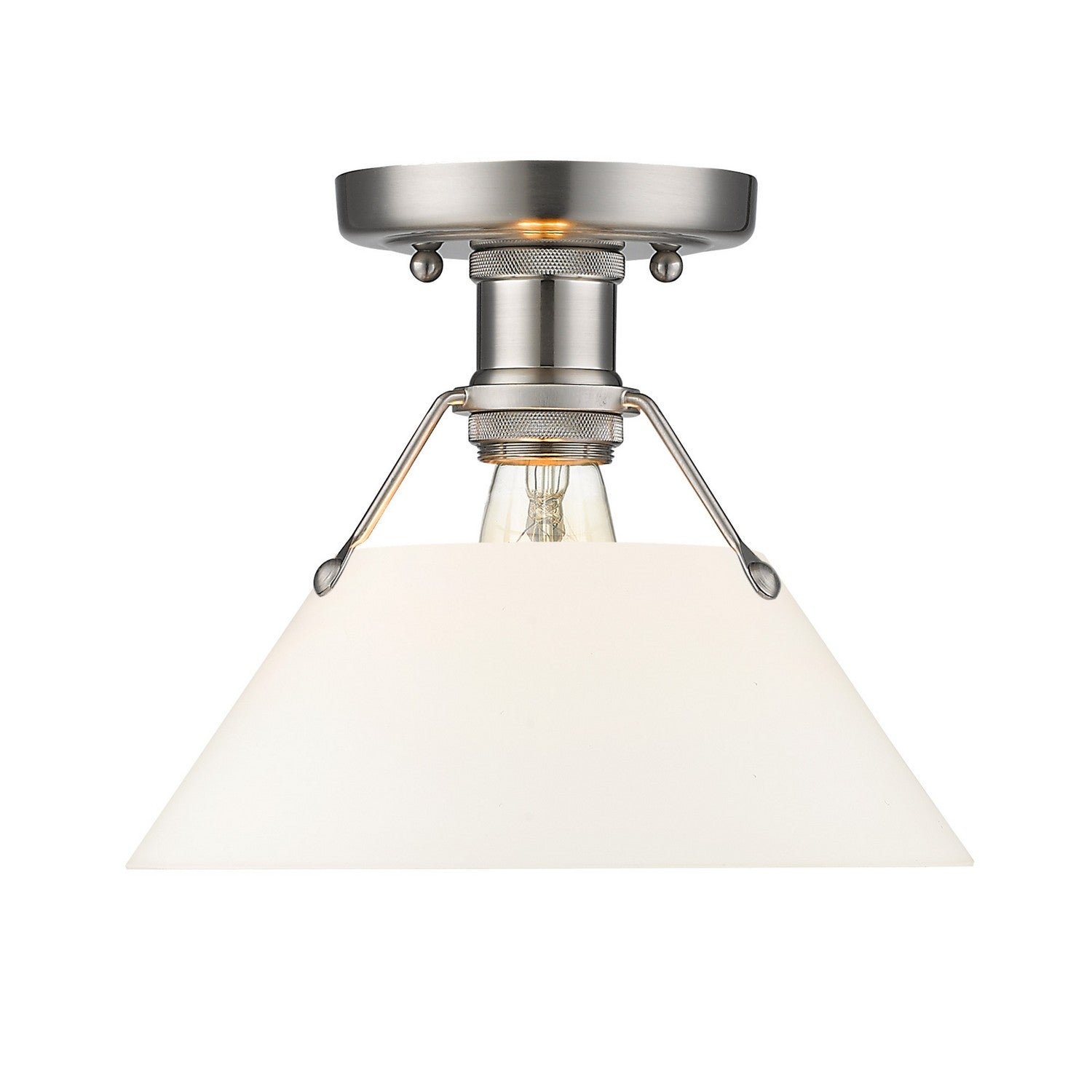 Golden - 3306-FM PW-OP - One Light Flush Mount - Orwell - Pewter