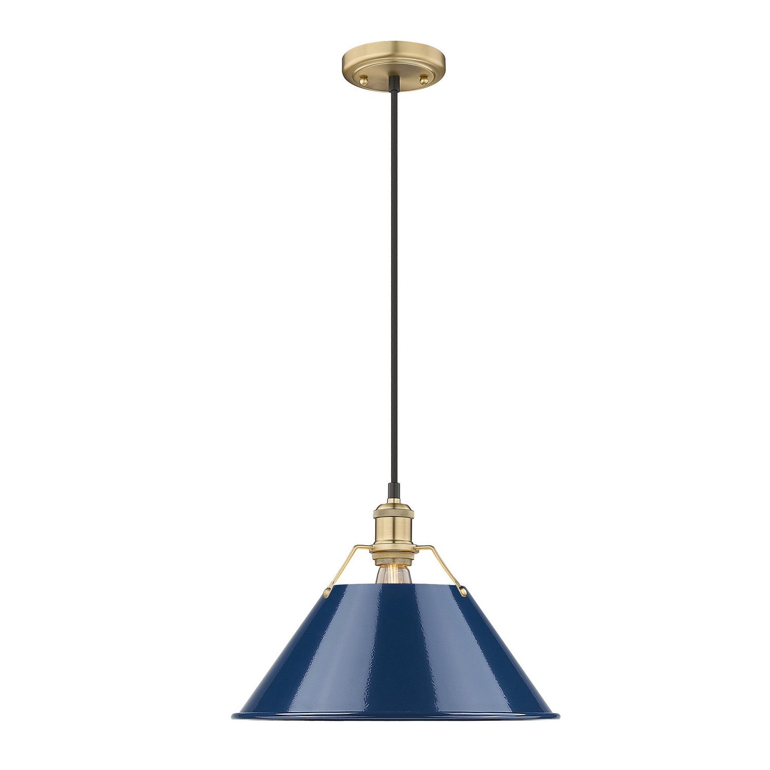 Golden - 3306-L BCB-NVY - One Light Pendant - Orwell - Brushed Champagne Brass