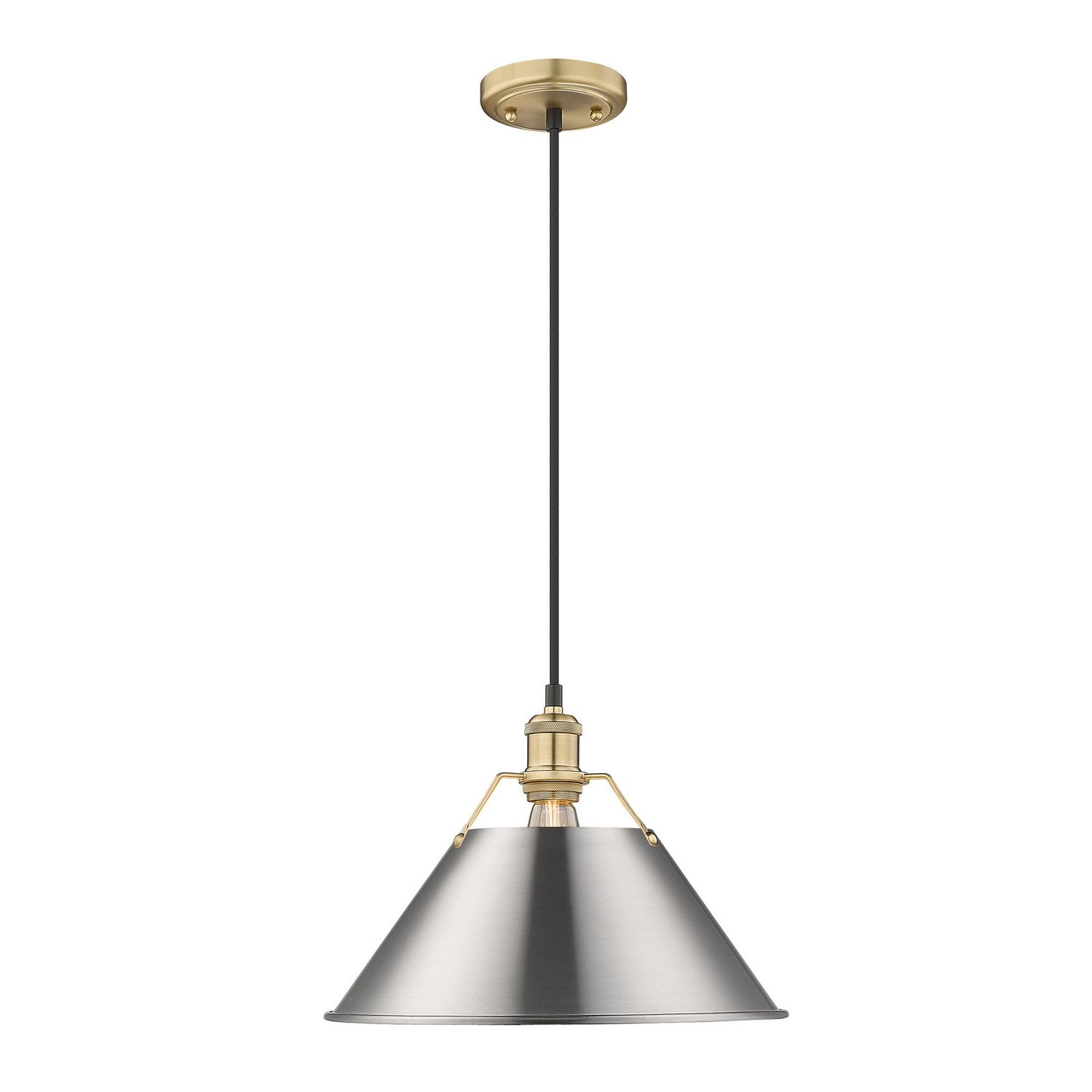 Golden - 3306-L BCB-PW - One Light Pendant - Orwell - Brushed Champagne Brass