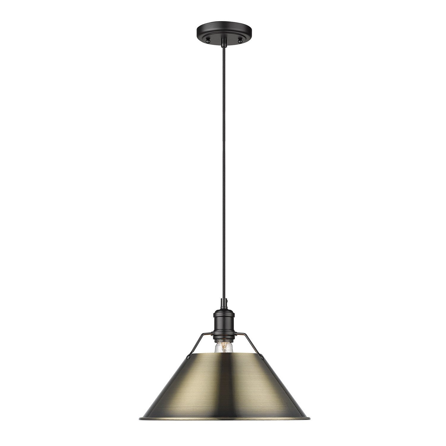 Golden - 3306-L BLK-AB - One Light Pendant - Orwell - Matte Black