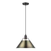 Golden - 3306-L BLK-AB - One Light Pendant - Orwell - Matte Black