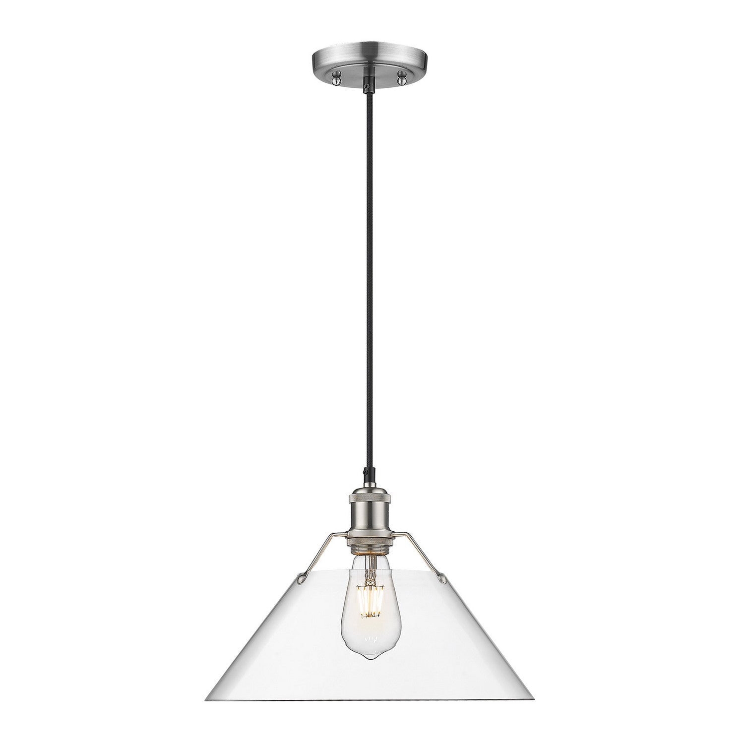 Golden - 3306-L PW-CLR - One Light Pendant - Orwell - Pewter