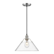 Golden - 3306-L PW-CLR - One Light Pendant - Orwell - Pewter