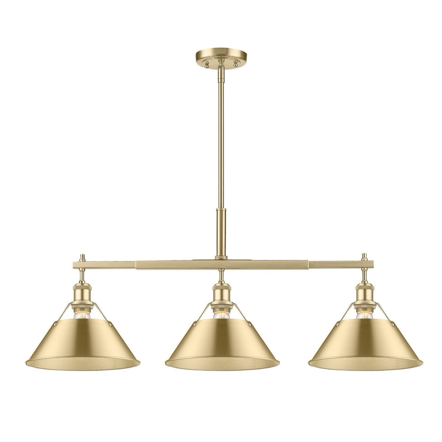 Golden - 3306-LP BCB-BCB - Three Light Linear Pendant - Orwell - Brushed Champagne Brass